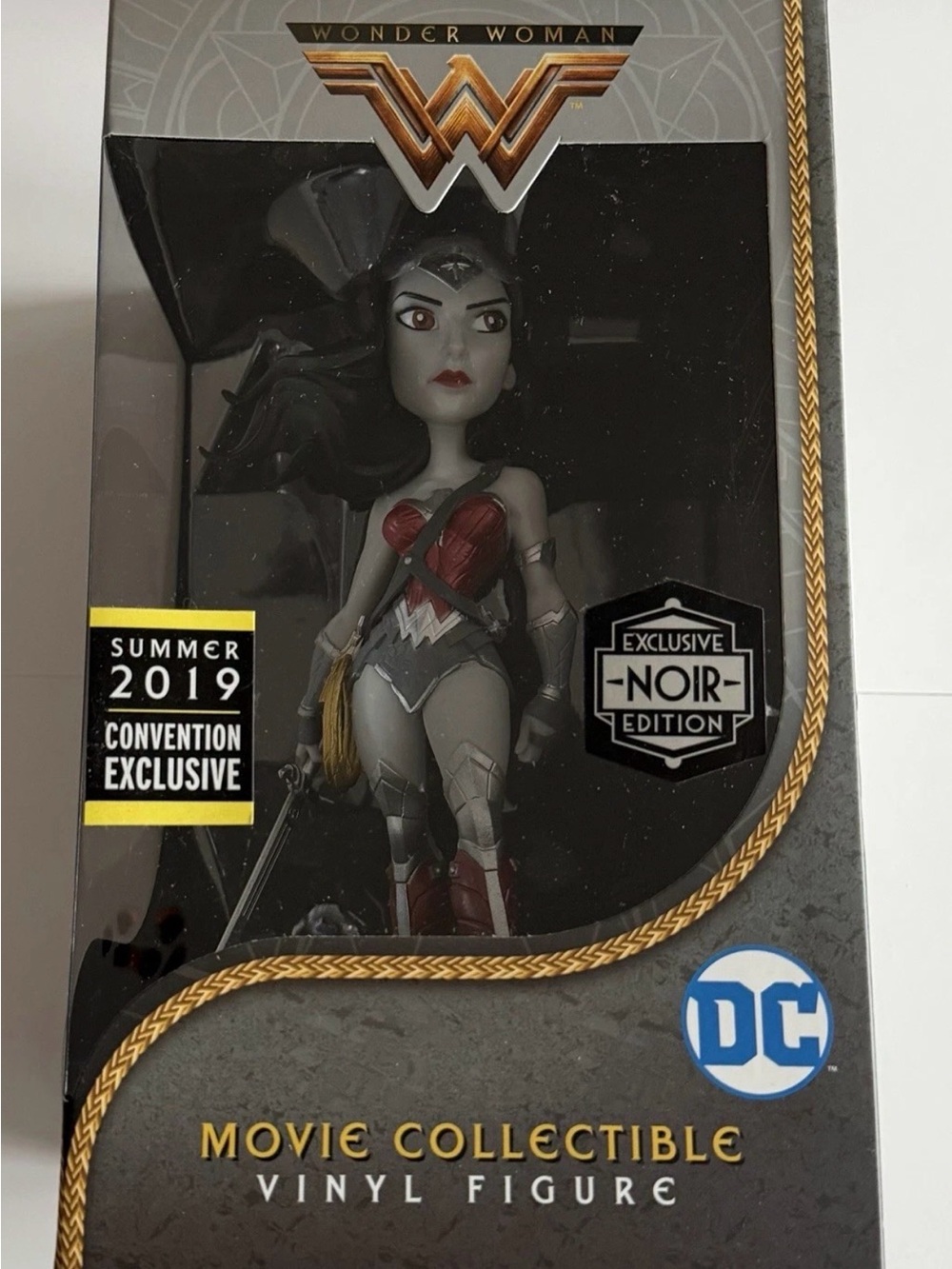 DC Wonder Woman Noir Edition Vinyl Figure - gray, red, black
